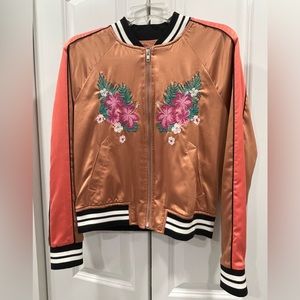 Satin track jacket with beautiful embroidery work